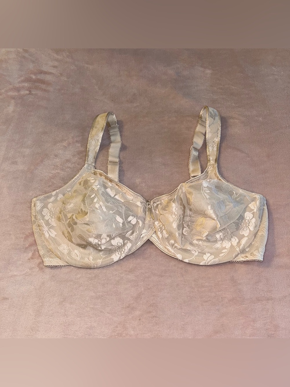 Wacoal cream jacquard floral print full coverage underwired bra size 40D